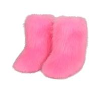 Générique Bottes d'hiver Chaudes doublées Semelle Confortable mi-Mollet pour Femme Usage Quotidien Saison Froide Design Fermeture Bout fermé Plate antidérapante (42)