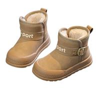 Générique Bottes d'Hiver Chaudes pour Filles avec Semelle Souple Antidérapante Confortables à Doublés Polaire pour Jeux Extérieur Enfants (Khaki, 9.5-10 Years)