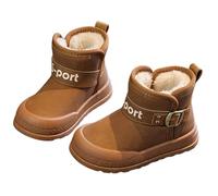 Générique Bottes d'Hiver Chaudes pour Filles avec Semelle Souple Antidérapante Confortables à Doublés Polaire pour Jeux Extérieur Enfants (Yellow, 9.5-10 Years)