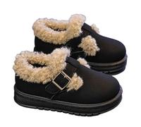 Générique Bottes d'Hiver Chaudes pour Filles Doublées Confortables avec Semelles Souples Extérieur Décontractées Mode Enfants Tout-Petits (Black, 9.5-10 Years)