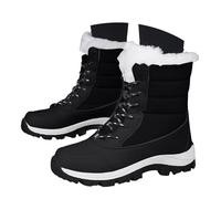 Générique Bottes d'hiver Femme Imperméables, Bottes de Neige Chaudes avec Fourrure Douce, Bottines Outdoor à Lacets Ajustables, Semelle Antidérapante Confortable pour Randonnée et Vie Urbaine