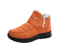 Générique Bottes d'hiver pour femmes, bottines chaudes doublées, confortables, légères et enfiler Compensées Pour Femmes Bout Fermé (Orange, 45)