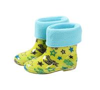 Générique Bottes en Caoutchouc Enfants Pluie Doublées Imperméables Chaussures Botte de Pluie pour Filles Garçon, Bottes de Neige d'Hiver en Polaire, Chaudes d'Extérieur pour Tout-Petits (Yellow, 26)