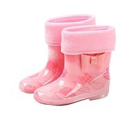 Générique Bottes en Caoutchouc Enfants Pluie Doublées Imperméables Chaussures Botte de Pluie pour Filles Garçon, Bottes de Neige d'Hiver en Polaire, Chaudes d'Extérieur pour Tout-Petits (26)