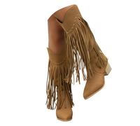 Générique Bottes et Bottines Femme de Cowboy Motard Casual Bottes à Talons éPais Automne et Hiver Mode Bout Rond Confortables sans Lacet Chaussures Courtes avec Eclair Latérale Cuissarde