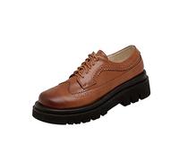 Générique Bottes Femelles à Lacets basses plates Femmes Bottes Imperméables Chaudes classiques cuir véritable Bottines pour femme Confortable Souple Elégantes Femmes Boot Automne Hiver Vintage