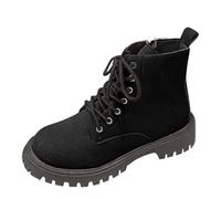 Générique Bottes Femelles Courte à Lacets plates Femme Boot Travail Confortable Imperméables Femme Bottine Souple Elégantes Chaudes Vintage Fashion