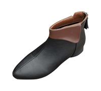 Générique Bottes Femelles Courte Chelsea plates Cuir Verni Femme Boots loisirs à talon carré classiques Bottines femme cuir véritable Automne Hiver Souple Confortable Femmes Bottes Moderne Casual