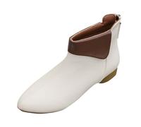 Générique Bottes Femelles Courte Chelsea plates Cuir Verni Femme Boots loisirs à talon carré classiques Bottines femme cuir véritable Automne Hiver Souple Confortable Femmes Bottes Moderne Casual