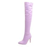 Générique Bottes Femelles Hautes À Talons fins pointu Hautes Genoux Femme Bottine Confortable Imperméables Travail Mode Femelles Bottillon Vintage Elégantes Automne Hiver Souple Moderne