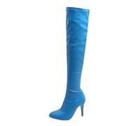 Générique Bottes Femelles Hautes À Talons fins pointu Hautes Genoux Femme Bottine Confortable Imperméables Travail Mode Femelles Bottillon Vintage Elégantes Automne Hiver Souple Moderne