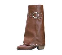 Générique Bottes Femme Botte Cowboy Classiques Bottines Vintage Chaussures Cuissardes Mi Hautes Confortables Bottine Western Souple Santiags Moderne Travail Automne Hiver
