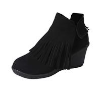 Générique Bottes Femme Bottes Equitation Femme Boots Cuir Et Fourrées Botte Bottine Hiver Chaussure Cowboy Chaussures Bottines Confortable Chaudes De Randonnée Talon Mollet Large Plates Fourrée,42
