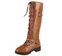 Générique Bottes Femme Bottine Confortables Chaussures Cuissardes Mi Hautes Bottines Classiques Western Santiags Moderne Souple Botte Cowboy Vintage Automne Hiver Travail