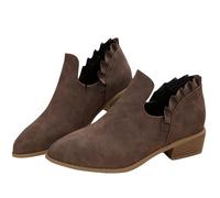 Générique Bottes Femme Courte pointu Cuir Verni Femelle Bottillons Confortable Elégantes Cowboy Tige large Femme Botte Souple Chaudes loisirs classiques Femelles Bottillon Moderne Automne Hiver