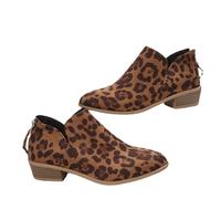 Générique Bottes Femme Courte pointu daim Couleur unie Femelle Bottes Elégantes Chaudes rétro Casual Bottines femme Confortable à talon carré classiques cuir véritable Femme Boot Fashion