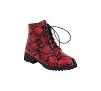 Générique Bottes femme Courte pointu imprimé Femme Bottes Chaudes Imperméables Casual Moderne Bottes pour femmes Souple Confortable Femmes Bottillon cuir véritable à talon carré Mode à Lacets