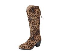 Générique Bottes Femme Elégantes avec Talon Haut Botte de Cow-Boy Western avec Eclair Latérale Cuissarde Confortable