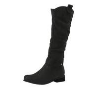 Générique Bottes Femme Hautes en Daim Plissées, Bottes Classiques avec Bouclettes et Talons Bas Confortables, Chaussures Élégantes et Pratiques pour la Vie Quotidienne, Style Casual ou Western