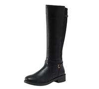 Générique Bottes Femme Hautes Genoux plates Cuir Verni Femme Boots Elégantes Vintage classiques cuir véritable Bottines pour femmes Confortable Souple Imperméables Travail Automne Hiver