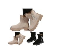 Générique Bottes Femme Hiver Fourrée Bottines Neige Chaude Chaussure Cheville Légère Confort Noires Beige 35-43 EU