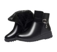 Générique Bottes Femme Hiver Fourrées Chaudes Imperméable Chaussure Botte Neige Haute Bottines D'hiver AntidéRapantes Fermeture Éclair Bottes de Motard Faciles à Enfiler Quotidien ExtéRieur