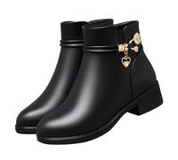 Générique Bottes Femme Hiver Fourrées Chaudes Imperméable Chaussure Botte Neige Haute Bottines D'hiver AntidéRapantes Fermeture Éclair Bottes de Motard Faciles à Enfiler Quotidien ExtéRieur