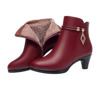 Générique Bottes Femme Hiver Fourrées Chaudes Imperméable Chaussure Botte Neige Haute Bottines D'hiver AntidéRapantes Fermeture Éclair Bottes de Motard Faciles à Enfiler Quotidien ExtéRieur