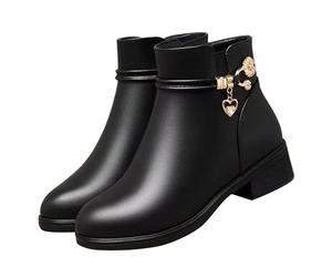 Générique Bottes Femme Hiver Fourrées Chaudes Imperméable Chaussure Botte Neige Haute Bottines D'hiver AntidéRapantes Fermeture Éclair Bottes de Motard Faciles à Enfiler Quotidien ExtéRieur