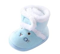 Générique Bottes Fille Neige,Bottines Élégant Bottines Chaussures Boots Hiver Doublée De Fourrure Botte Faux Cuir Noir Avec Ornement Étoilé Et Boucle Ceinture (Bleu,20.5)