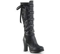Générique Bottes Gothiques Femmes en Cuir avec Arcs et Plateforme pour Cosplay et Mode Attachées Genou (Black, 40)
