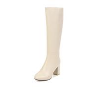Générique Bottes Haute Femme Cuissardes Elastique Longues Boot de Hiver Chaussures Cuir Talon Bloc Bottes mi-Mollet Bottines à Talons Bloc