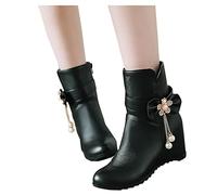 Générique Bottes Hautes Femme avec Eclair Latérale Chaud Botte Mollets Larges Femmes Boots de Trekking Outdoor Confortable Chaudes Boots Equitation Vintage Femme pour un Look Décontracté et Élégant