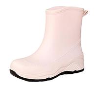 Générique Bottes Hautes Marron pour Short Rain Boots for Womens Ankle Rainboot Garden Boot Ladies Rubber Outside Work with Comfort Taille 7 Large (White, 39)