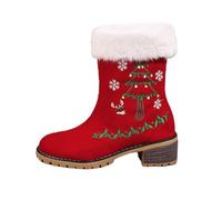 Générique Bottes Hiver Femme Doublure Chaude Impermeable Bottines Confortables Antidérapante Mollet Large Chaussures Chaudes Repousse La Neige Fondue Latéral Zip Bottes Pour Déplacements Au Travail