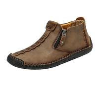 Générique Bottes mi-Mollet décontractées à Fermeture éclair pour Hommes 2024 Chaussures Chaudes et Confortables pour Un Usage Quotidien en Automne et Hiver (Khaki, 47)