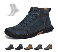 Générique Bottes Olveros, Confortables Bottes en Cuir Faites Main for Hommes, Chaussures randonnée Travail Larges for Hommes, imperméables, Soutien voûte Plantaire, Bout spacieux(Blue,48 EU)