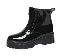 Générique Bottes Pluie Femme,Bottes de Semi-compensées Botte Jardin Pratiques Caoutchouc Confortables Imperméables et antidérapantes Confortable Plates pour La Boue Toutes Les Saisons