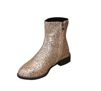 Générique Bottes pour femme basses Fermeture éclair latérale Glossy Femmes Boot Confortable Imperméables Souple Elégantes Bottines femme Chaudes Vintage classiques Femelles Botte cuir véritable
