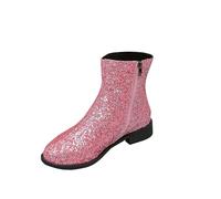 Générique Bottes pour femme basses Fermeture éclair latérale Glossy Femmes Boot Confortable Imperméables Souple Elégantes Bottines femme Chaudes Vintage classiques Femelles Botte cuir véritable