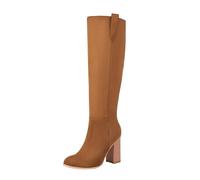 Générique Bottes Pour Femme Botte Femme Talon Bottes Fourrées Chaussure Hiver Chaudes Boots Cuir Chaussures Equitation Bottine Mollet Large Cavalieres Haute Cowboy Confortable Fourrée Caoutchouc,40