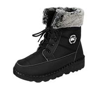 Générique Bottes Pour Femme Chaussure Neige Country Chaussures Fourrées De Botte Gros Mollet Cuissardes Plates Chaudes Imperméable Beige Bottines Hiver Impermeable