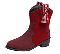 Générique Bottes pour femme daim Rond Mi-Mollet Femmes Bottine Confortable Imperméables Souple Elégantes Bottines femme Chaudes Vintage classiques Femelles Botte cuir véritable Automne colorées