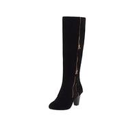 Générique Bottes pour femme grossiers Hautes À Talons pointu Femme Bottine Souple Confortable Chaudes Elégantes Bottines femmes Automne Hiver classiques Femelles Bottillon Mode Hautes Genoux daim