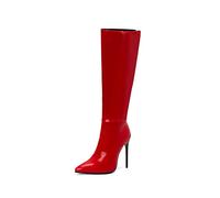 Générique Bottes pour femme Hautes À Talons fins pointu Femelles Bottillon Souple Imperméables Chaudes Femmes Bottes rétro classiques cuir véritable Hautes Genoux Femme Bottine Automne Hiver Mode