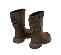 Générique Bottes Pour Filles,Extérieur Antidérapantes Sole Souple Bottines Chaussures D'Hiver Mode Bébé Fille Garçon Avec Ornement Étoilé Et Boucle De Ceinture (Kaki,34)