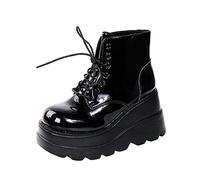 Générique Bottillons Femme basses épais Talon à Lacets Bottes Femelles Vintage Elégantes Chaudes Souple Femmes Boots loisirs classiques cuir véritable Bottines femme Moderne Automne Hiver Confortable