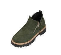 Générique Bottillons Femme Courte plates Zipper daim Femmes Bottine Travail Confortable Imperméables Femelle Bottes Souple Elégantes Chaudes Femelle Bottillons Vintage rétro Casual Automne Hiver