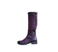 Générique Bottillons Femme Mi-Mollet à boucles Femelles Botte Chaudes Confortable Automne Hiver Bottes pour femme Elégantes Moderne Casual cuir véritable Tige large rétro Souple Cowboy