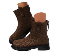 Générique Bottine Femme Cuir Modeuse Bottes De Sécurité Confortable Bottes De Sécurité Slip-on en Faux Bout en Acier Chelsea Safety Chaussures Chic Hiver Comfort Talon épais Motardes
